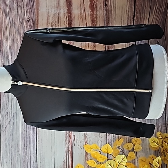 NEW VINTAGE IZOD BLACK LONG SLEEVE ZIP-UP JACKET - Picture 3 of 16